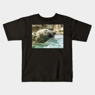 Head of Polar bear above water Kids T-Shirt